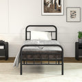 NULS Twin Size Platform Bed Frame with Metal Headboard, Easy Assembly, No Box Spring Needed, Black