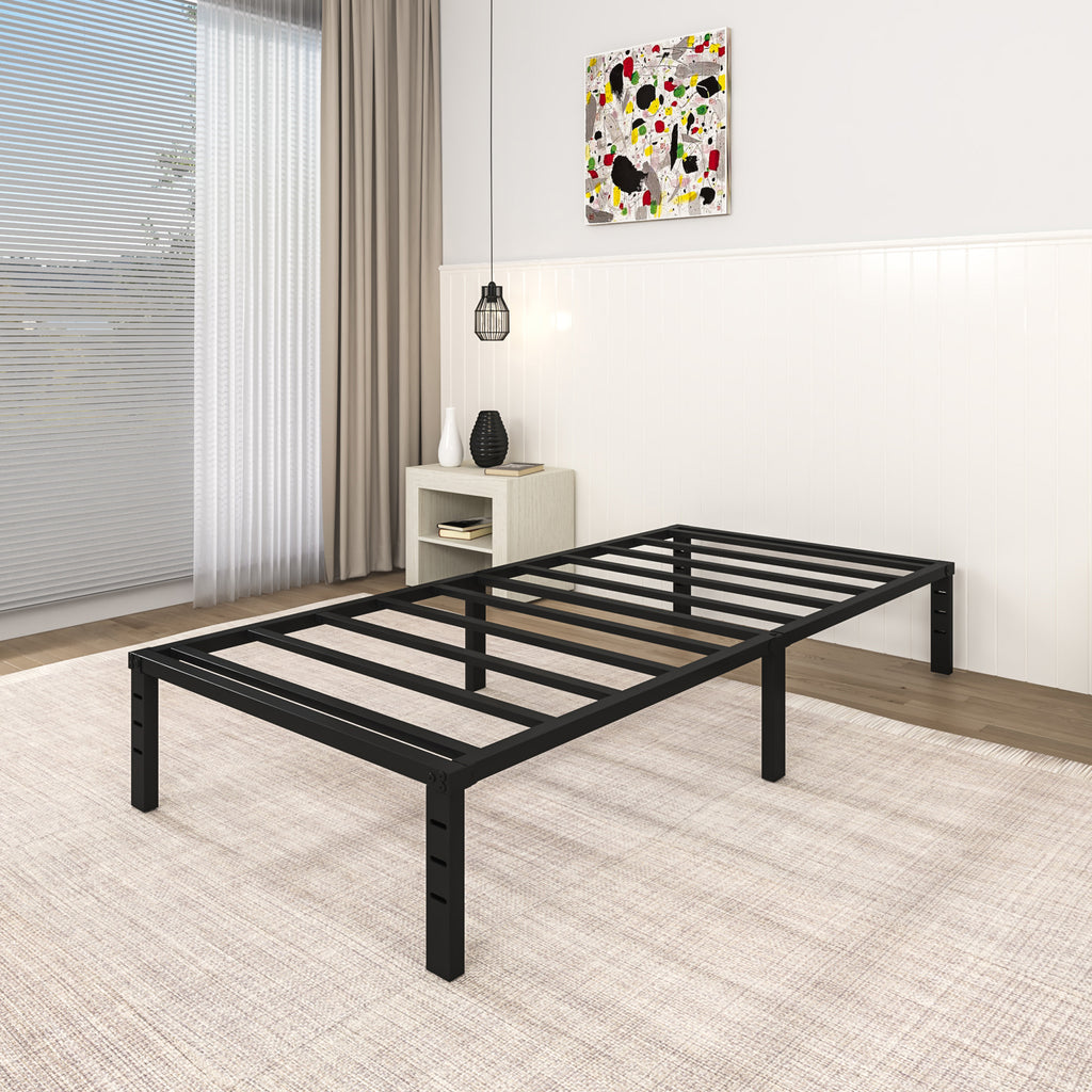 NULS 14 inch Twin Bed Frame, Heavy Duty Metal Platform, No Box Spring Needed, Easy Assembly, Noise Free, Black