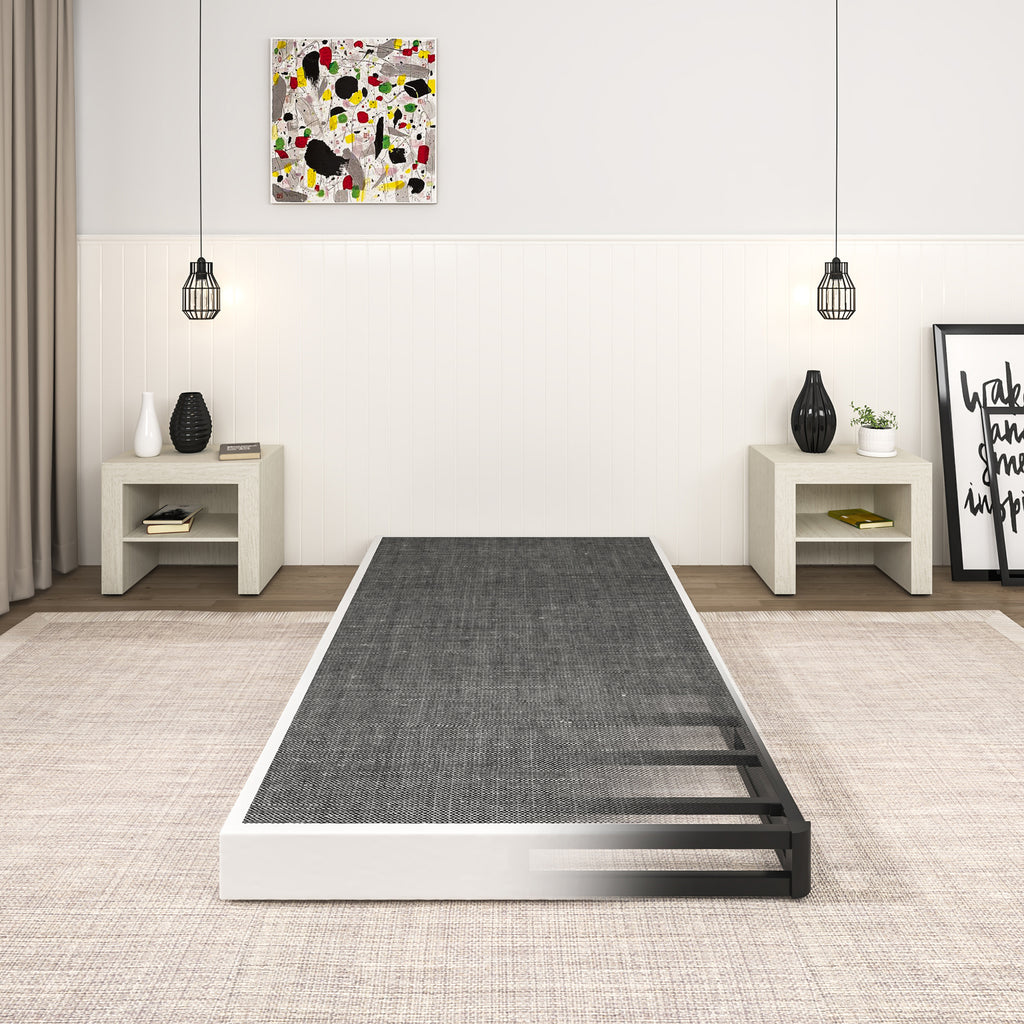 NULS Twin Box Springs 5 inch, Heavy Duty Metal Mattress Foundation with Cover, Easy Assembly