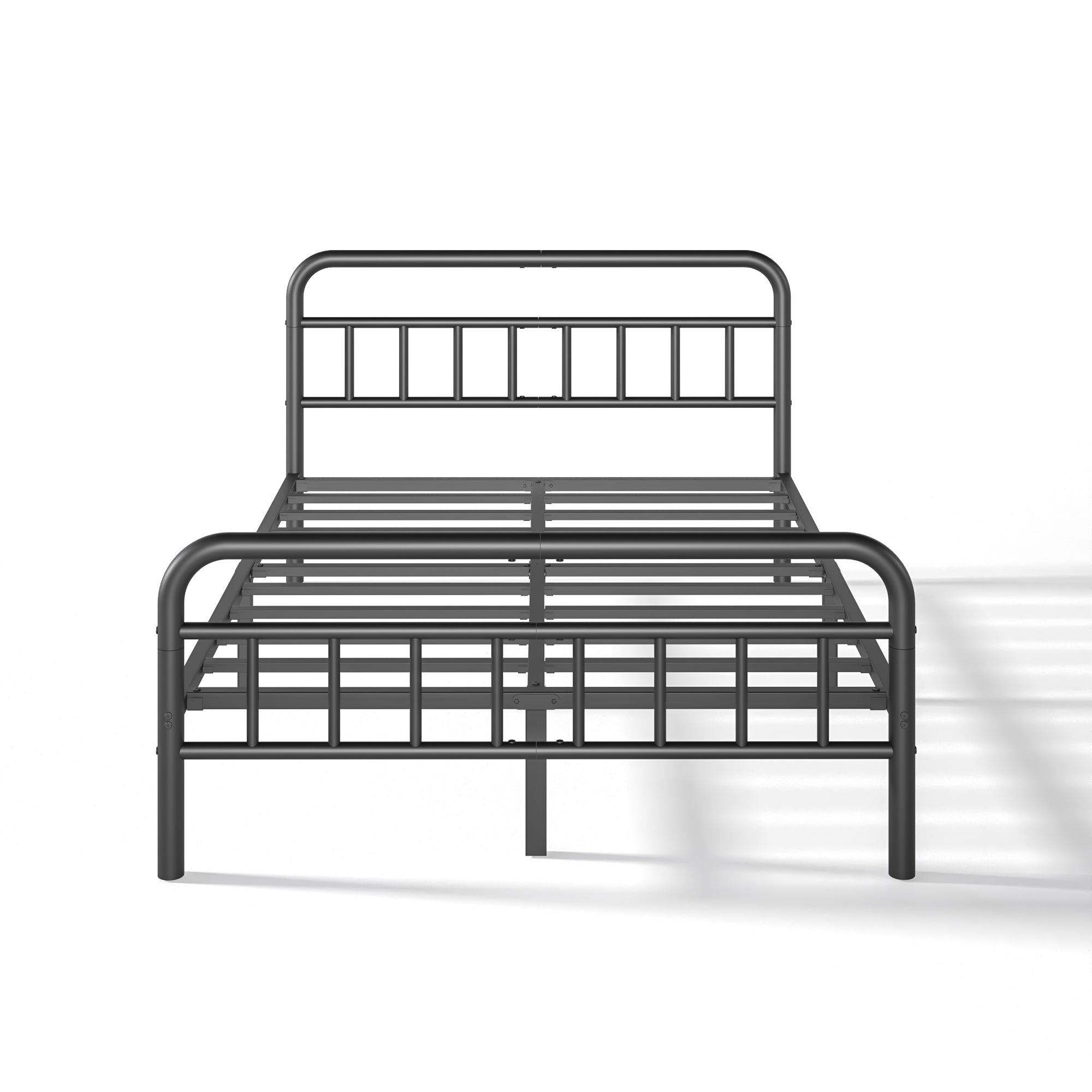 NULS Queen Size Platform Bed Frame with Metal Headboard, Easy Assembly, No Box Spring Needed, Black