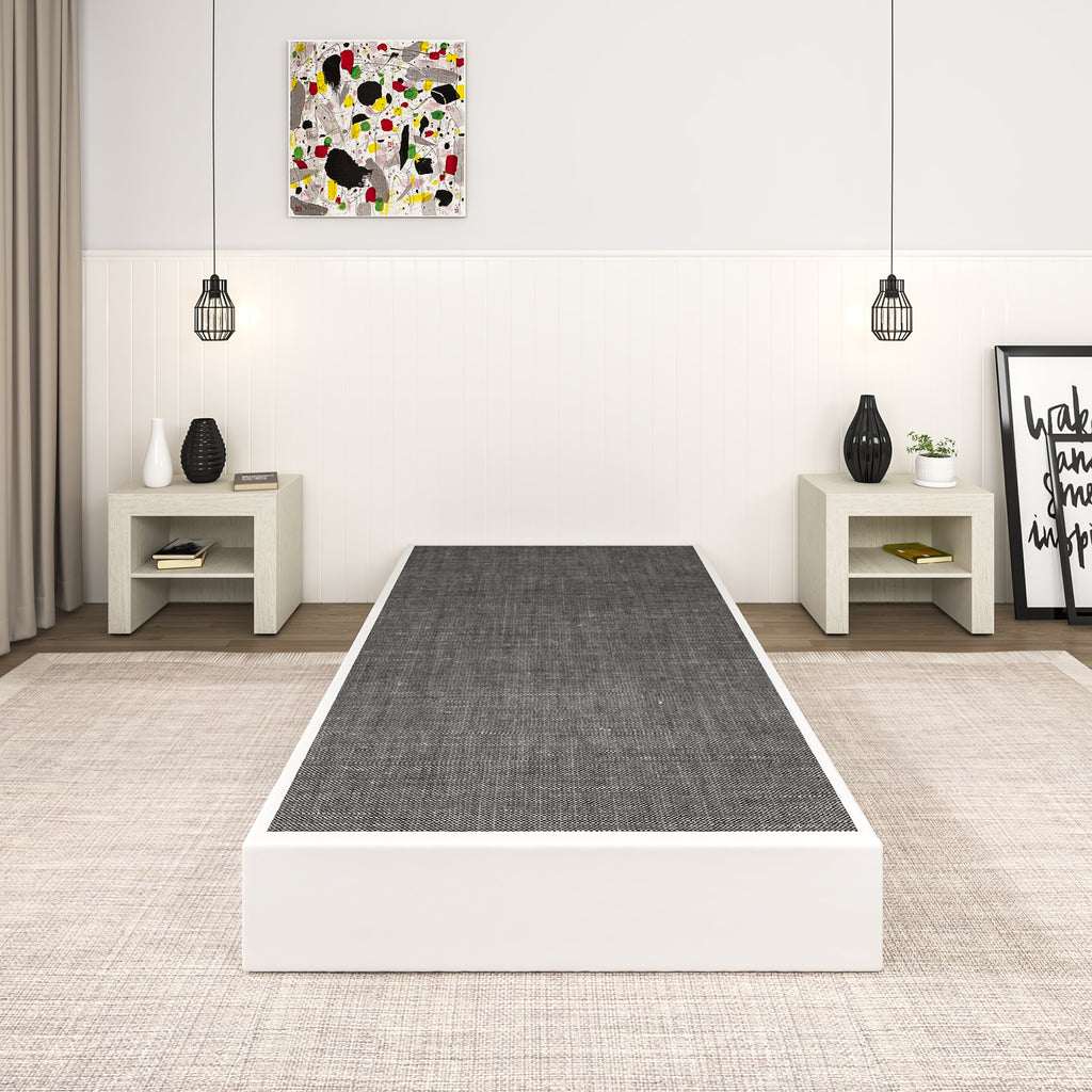 NULS Box Springs Twin 9 Inch, Heavy Duty Metal Frame Mattress Foundation with Easy Clean Cover, Noise Free, Easy Assembly