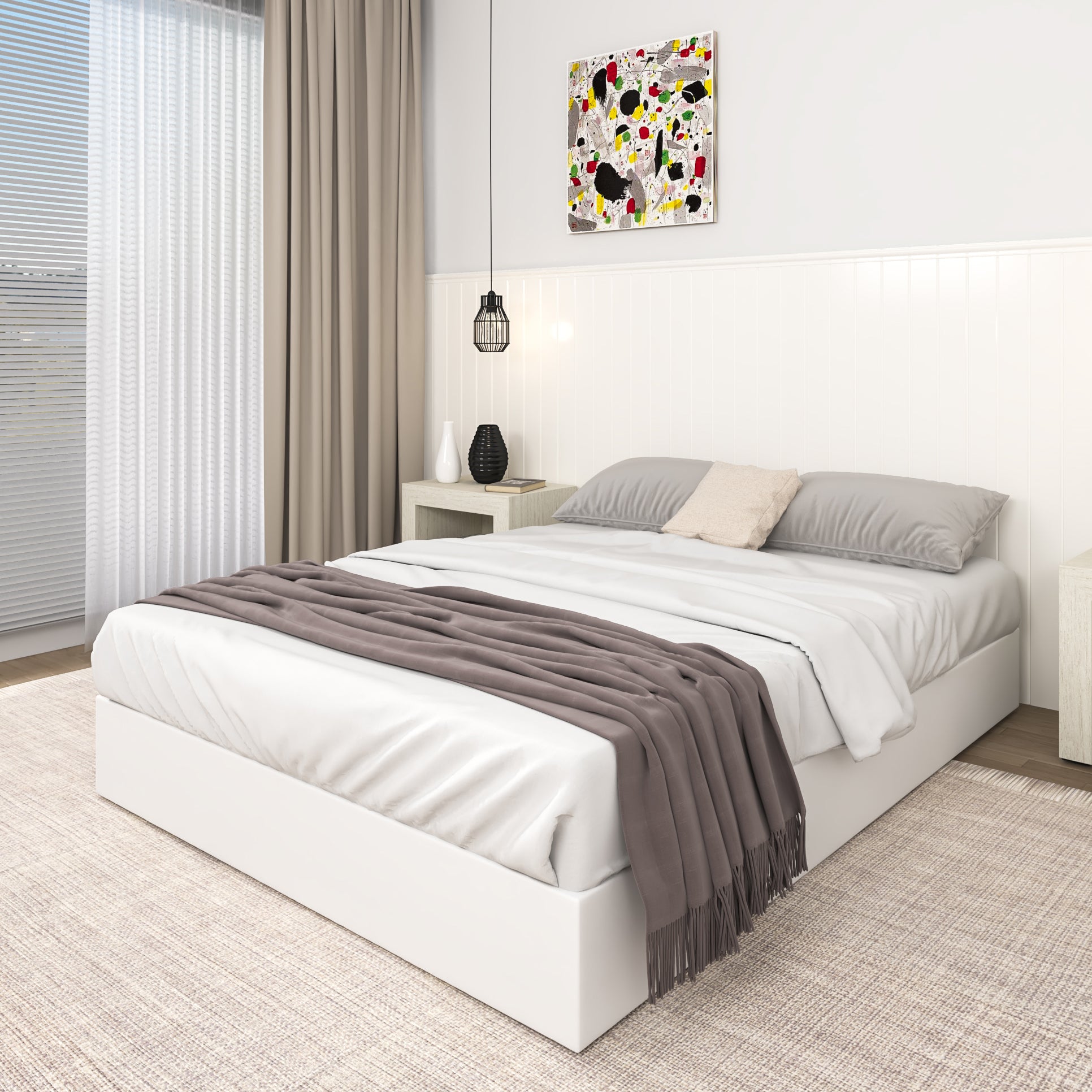 NULS Box Springs King Size 9 Inch, Heavy Duty Metal Frame Mattress Foundation with Easy Clean Cover, Noise Free, Easy Assembly