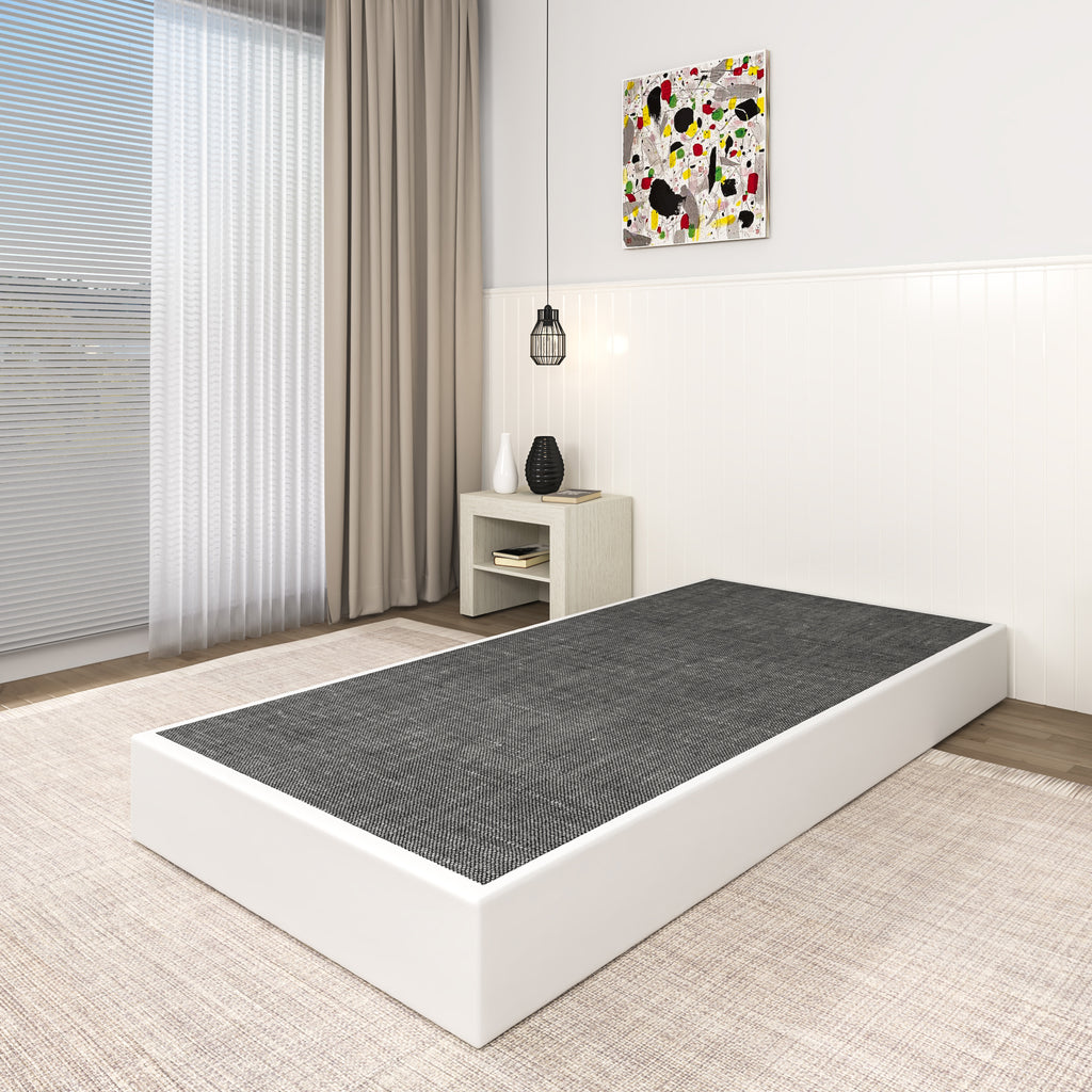 NULS Box Springs Twin 9 Inch, Heavy Duty Metal Frame Mattress Foundation with Easy Clean Cover, Noise Free, Easy Assembly